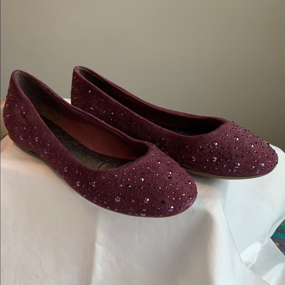 New Sperry Top-Sider Maroon Sequin Flats